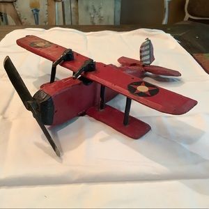 Antique Hand-crafted Wooden Bi-plane